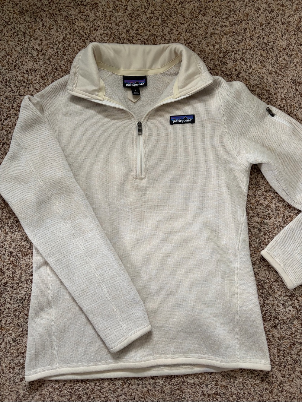 Patagonia Cream Half-Zip Sweater